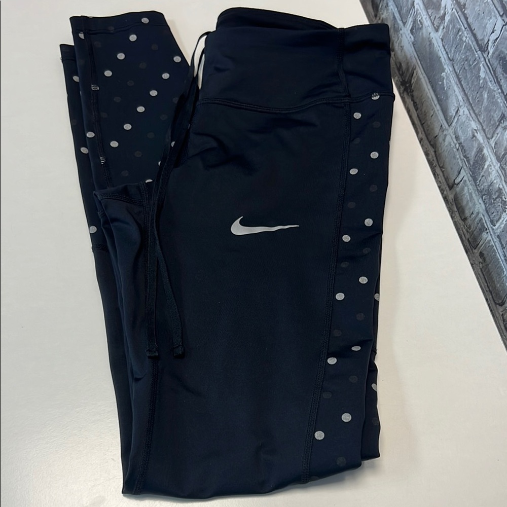 Woman's Nike Black and Silver Reflective Leggings